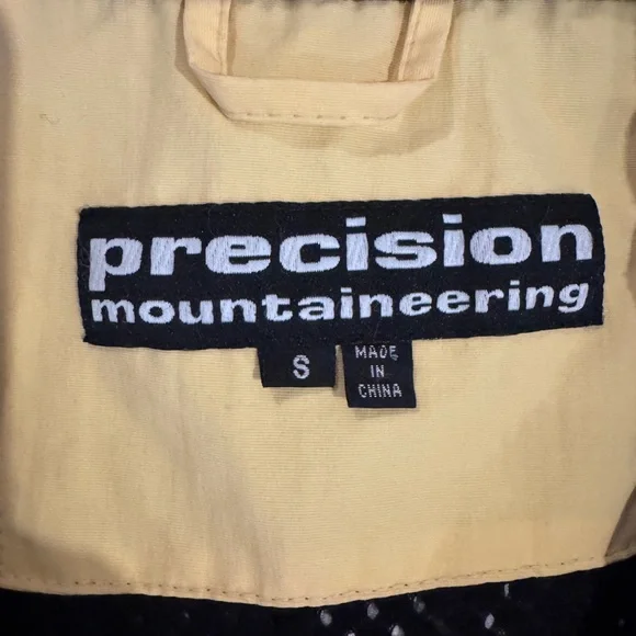 Vintage Precision Mountaineering Ski Jacket Yellow Colorblock Snowboard Small - Picture 2 of 9